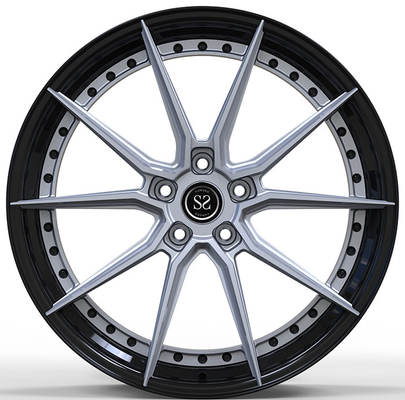 Machined Face 2 PC Gloss Black Forged Alloy Wheels Sputtering Staggered 20 및 21인치
