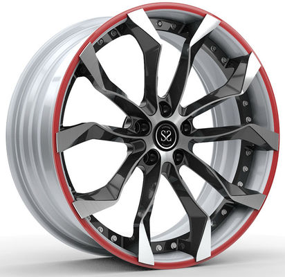 1995년 카마로 Z28 커스텀 2PC 가조 반지 18x9 및 18x11, 광택 검은색, 흰 얼굴, 빨간 반지