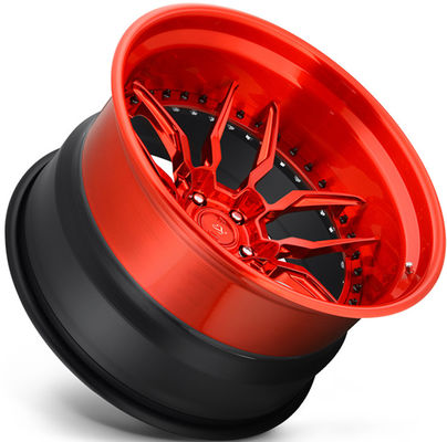 1990년 Mustang 18x8.0 및 18x10 반짝이는 빨간색 맞춤형 3PC 가조 바퀴