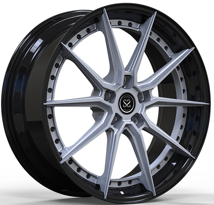 Machined Face 2 PC Gloss Black Forged Alloy Wheels Sputtering Staggered 20 및 21인치