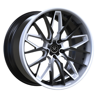 Chevrolet Corvette C8 car ri 용 20inch 전면 21inch 후면 엇갈린 2 피스 배럴 블랙 및 실버 알루미늄 합금 휠