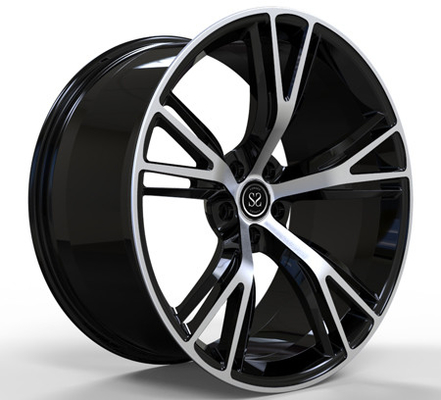 bmw m6 car rims 용 22x9 22x11one piece 알루미늄 합금 단조 글로스 블랙 가공 페이스 휠
