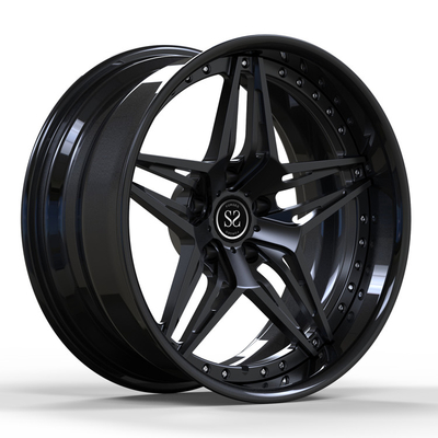 검은 불순물 Chevy Nova 2 PC 단조 휠은 18 인치 19 인치 18x8 19x9를 비틀거리게 했습니다